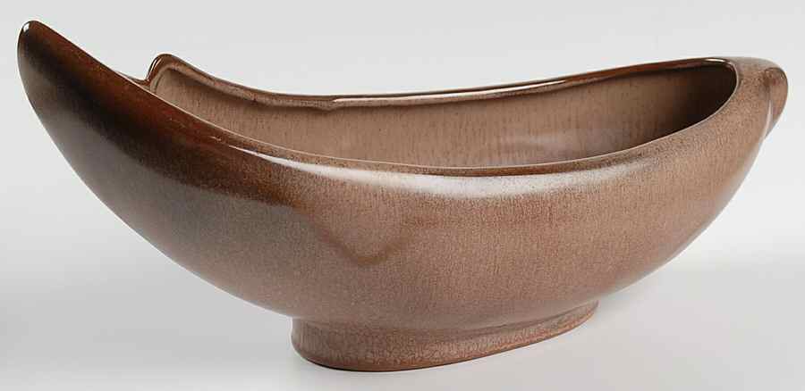 Plainsman Brown Crescent Bowl by Frankoma-1