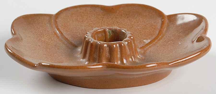 Plainsman Brown Dogwood Candleholder by Frankoma-1