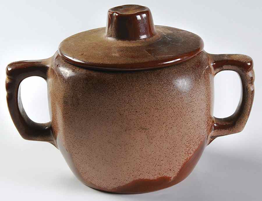Plainsman Brown Sugar Bowl & Lid by Frankoma-1