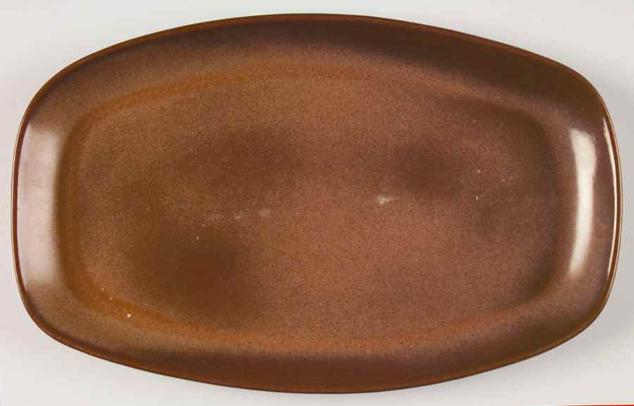 Plainsman Brown 13" Oval Serving Platter by Frankoma-1