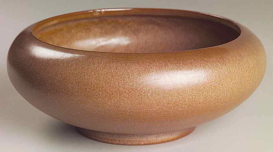 Plainsman Brown Cupped Bowl by Frankoma-1