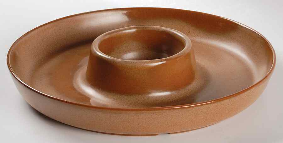 Plainsman Brown 1 Piece Chip & Dip by Frankoma-1