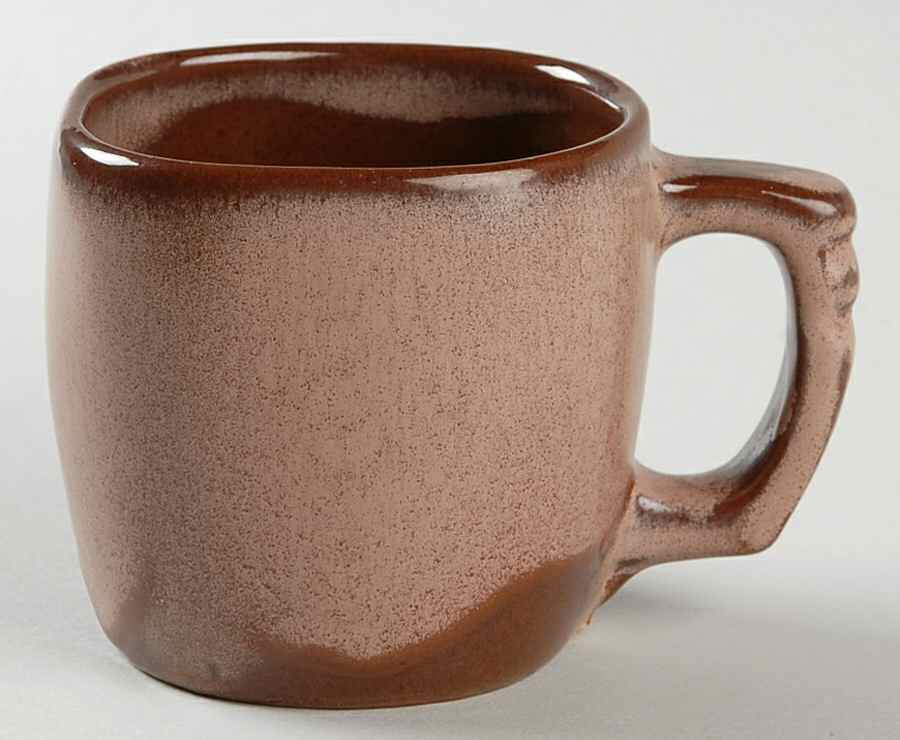 Plainsman Brown Flat Cup by Frankoma-1