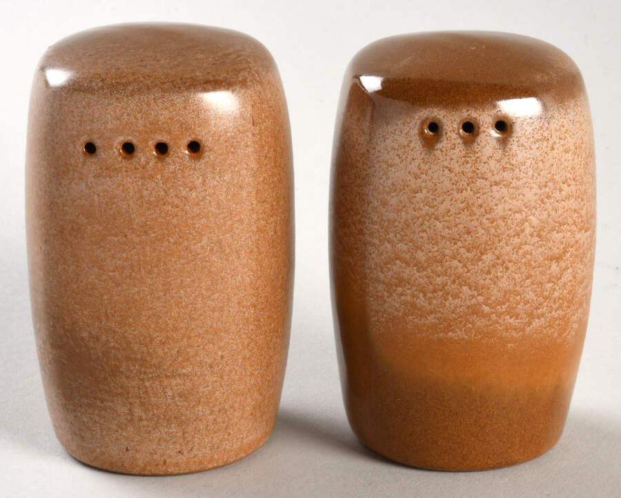 Plainsman Cinnamon Salt & Pepper Set by Frankoma-1