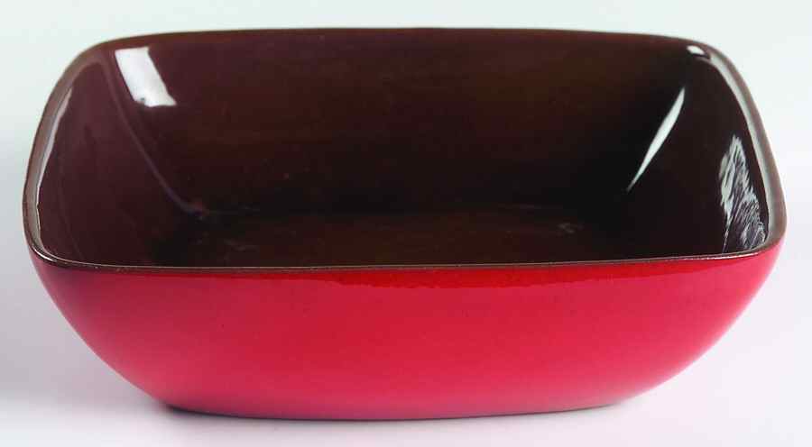 Plainsman Flame Square Salad Serving Bowl by Frankoma-1