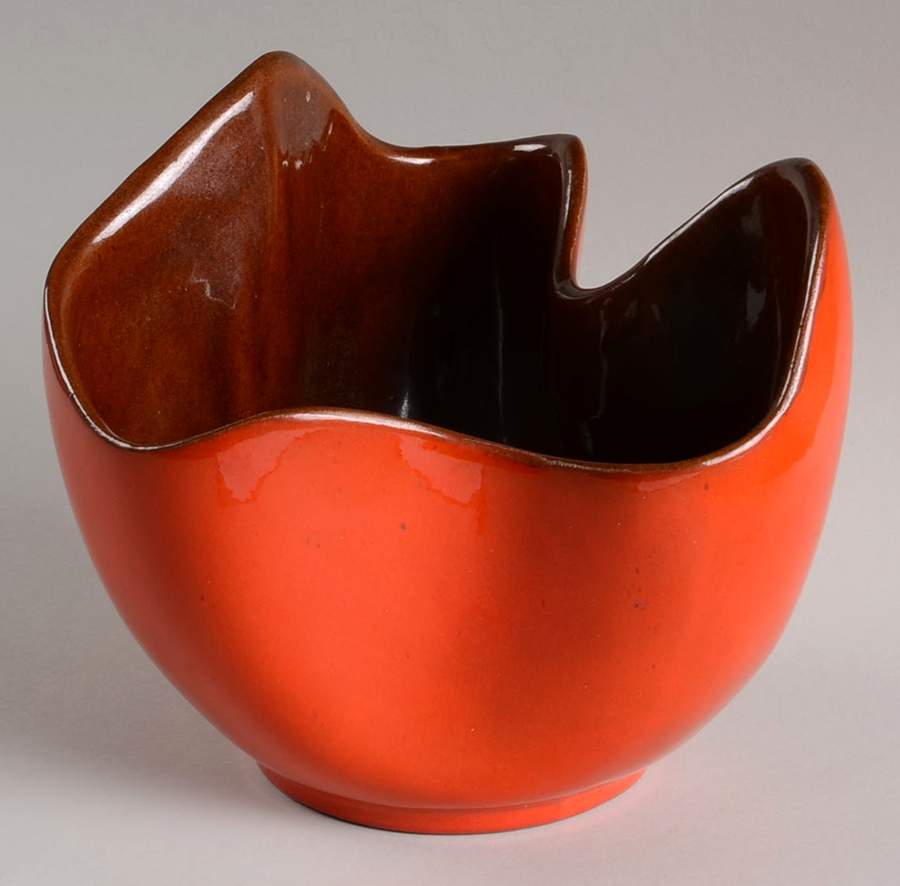 Plainsman Flame 5" Drapery Vase by Frankoma-1