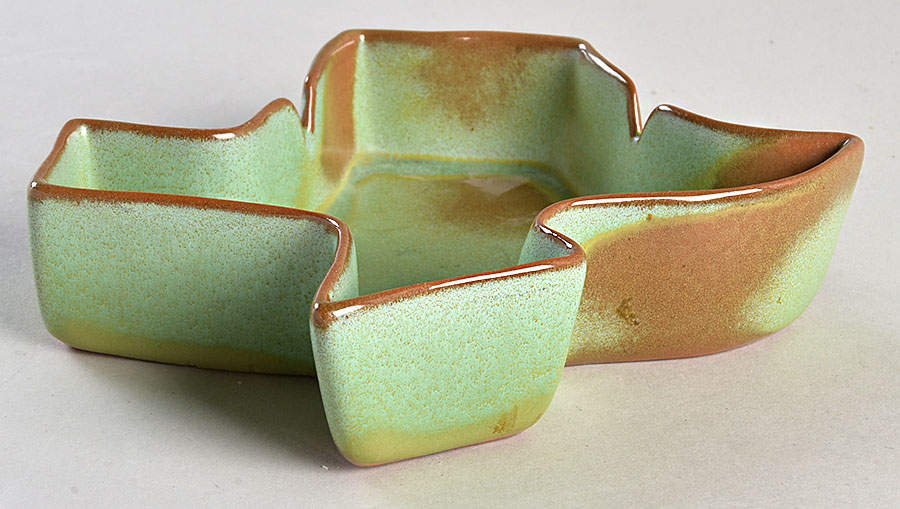Plainsman Green 6" Ashtray by Frankoma-1