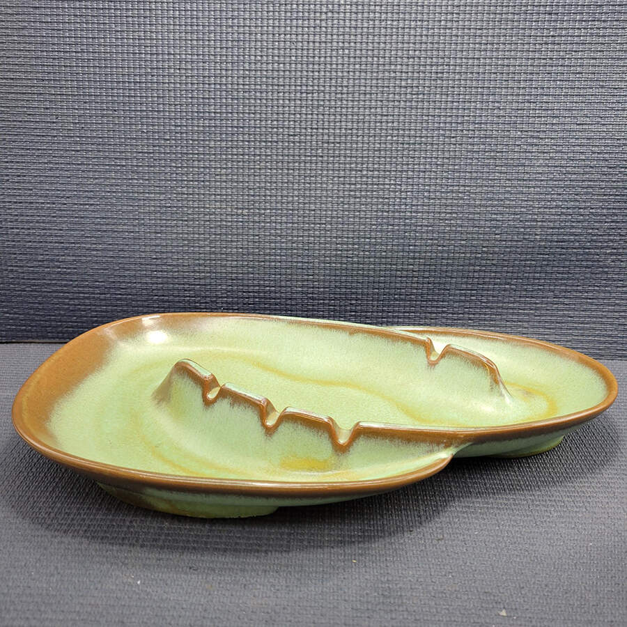 Plainsman Green 12" Ashtray by Frankoma-1