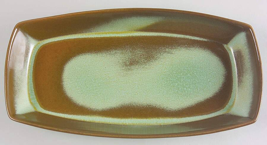 Plainsman Green 13" Oval Serving Platter by Frankoma-1