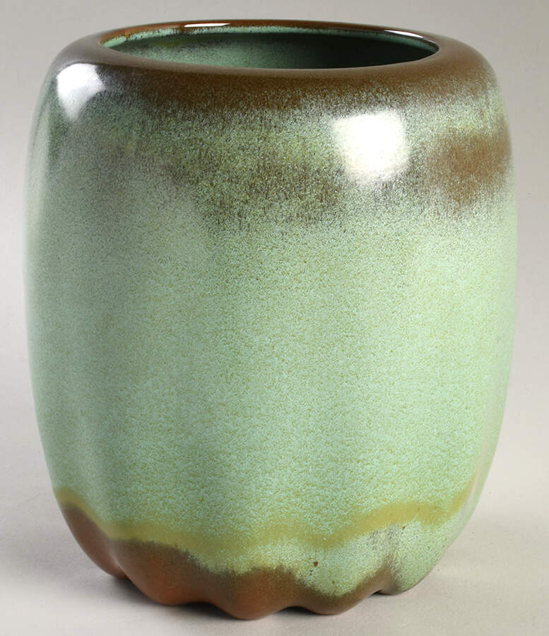 Plainsman Green Sugar Canister No Lid by Frankoma-1