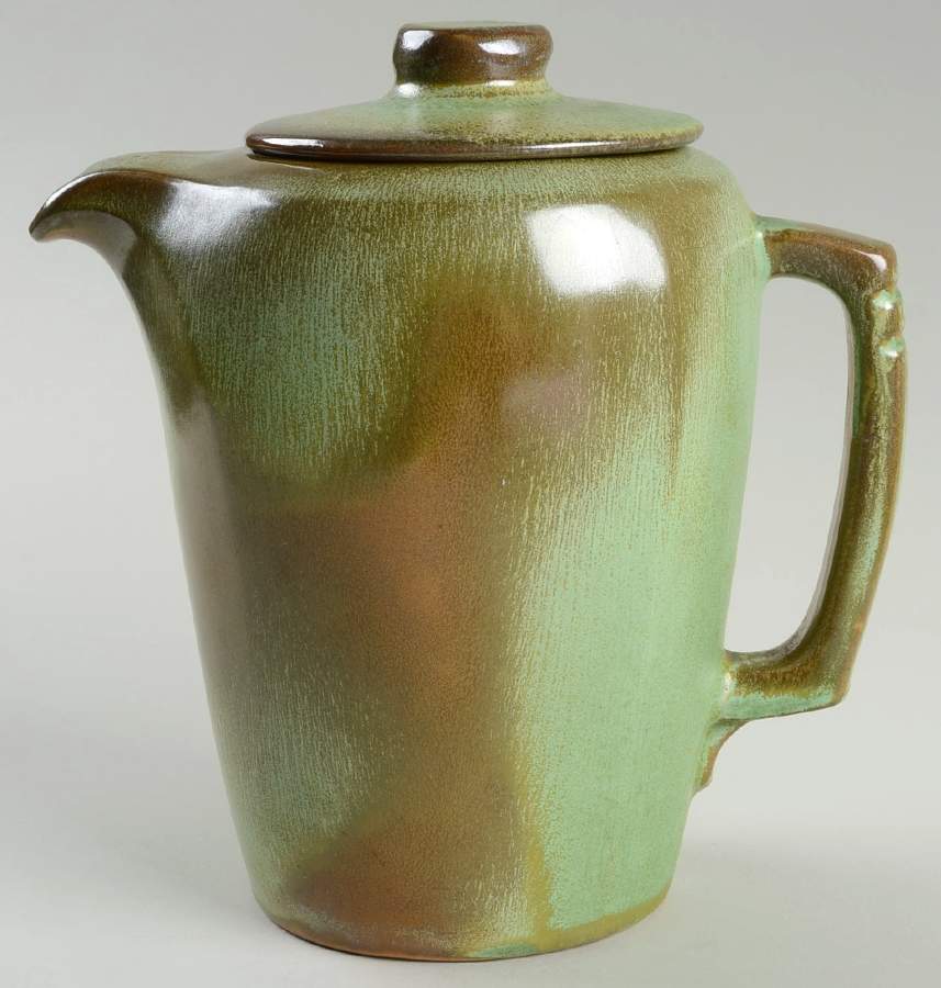 Plainsman Green Small Teapot & Lid by Frankoma-1