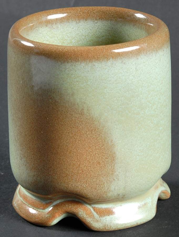 Plainsman Green Mini Open Sugar Bowl by Frankoma-1