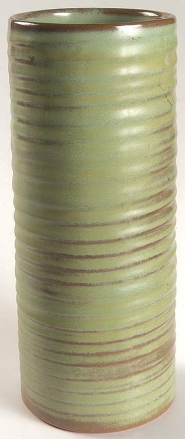 Plainsman Green 10" Cylinder Vase by Frankoma-1