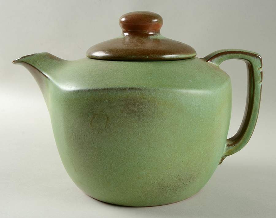 Plainsman Green Teapot & Lid by Frankoma-1