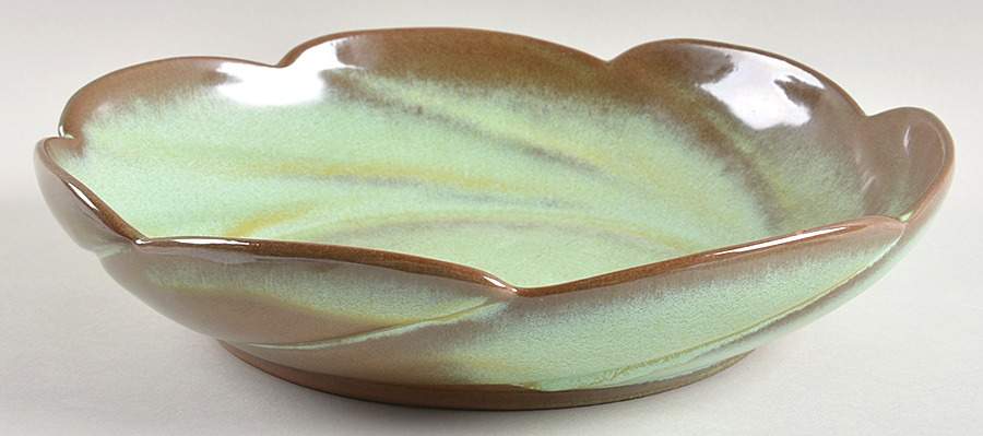 Plainsman Green Scalloped Bowl by Frankoma-1