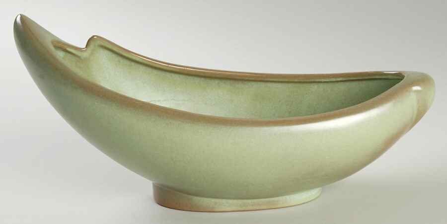 Plainsman Green Crescent Bowl by Frankoma-1