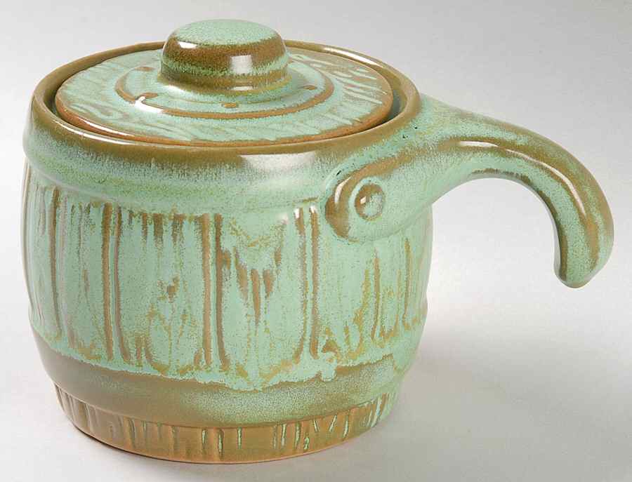 Plainsman Green Individual Casserole & Lid by Frankoma-1
