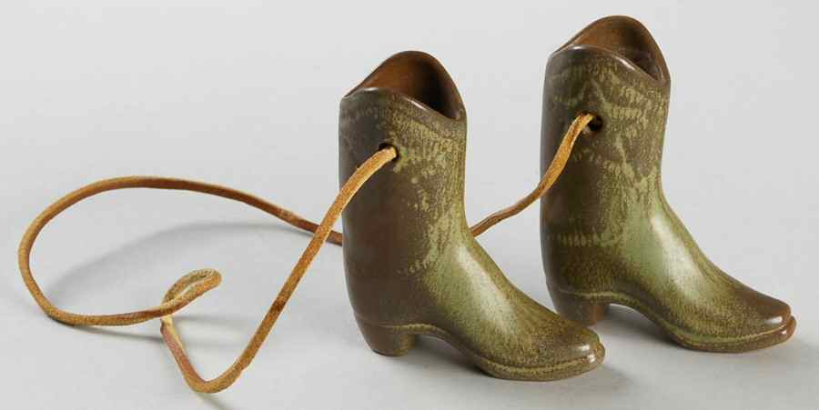 Plainsman Green Boots on Thong by Frankoma-1