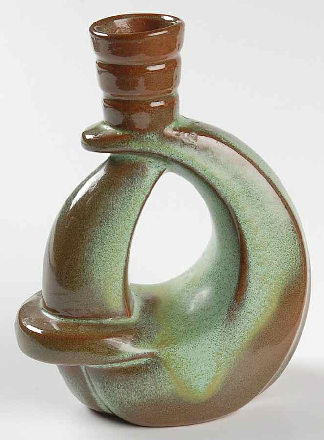 Plainsman Green 5" Candlestick by Frankoma-1