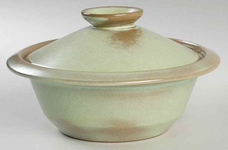Plainsman Green Individual Casserole & Lid by Frankoma-1