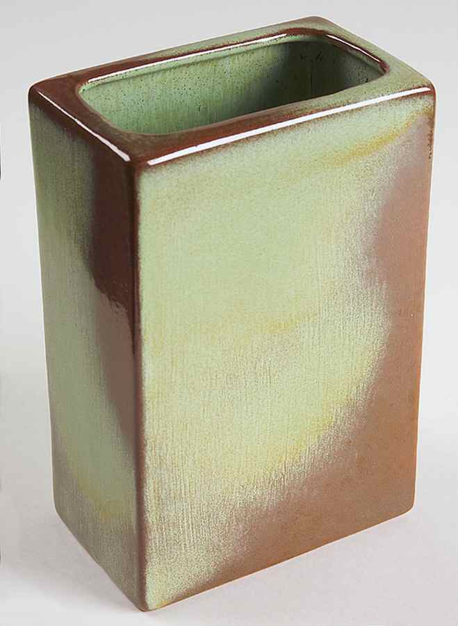 Plainsman Green 7" Pillow Vase by Frankoma-1