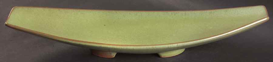 Plainsman Green Oblong Footed Tray by Frankoma-1