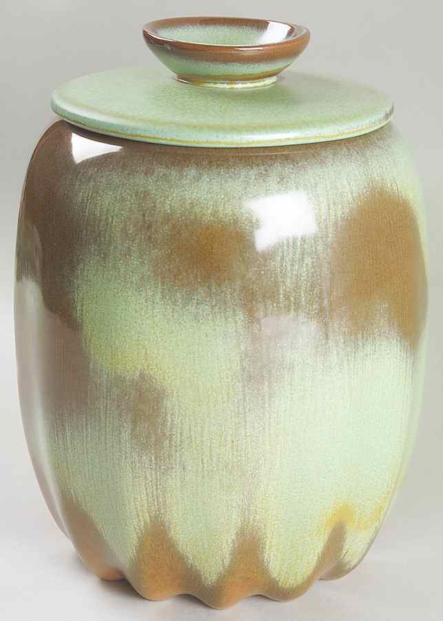 Plainsman Green Flour Canister & Lid by Frankoma-1
