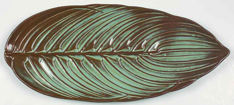 Plainsman Green Leaf Tray by Frankoma-1