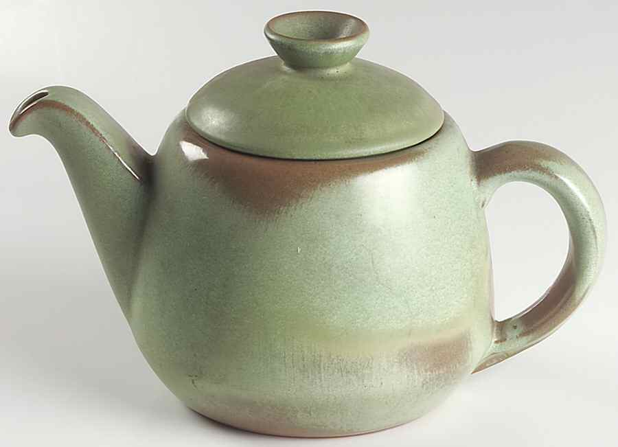 Plainsman Green Teapot & Lid by Frankoma-1