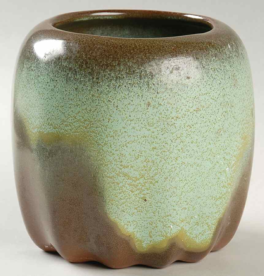 Plainsman Green Tea Canister No Lid by Frankoma-1