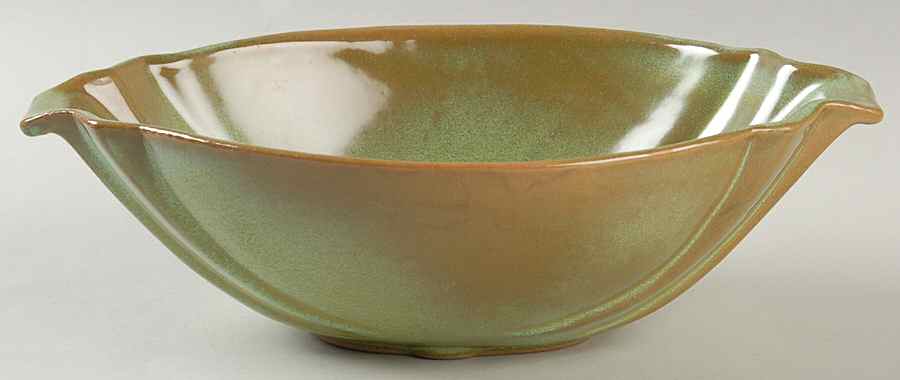 Plainsman Green 9" Oval Vegetable Bowl by Frankoma-1