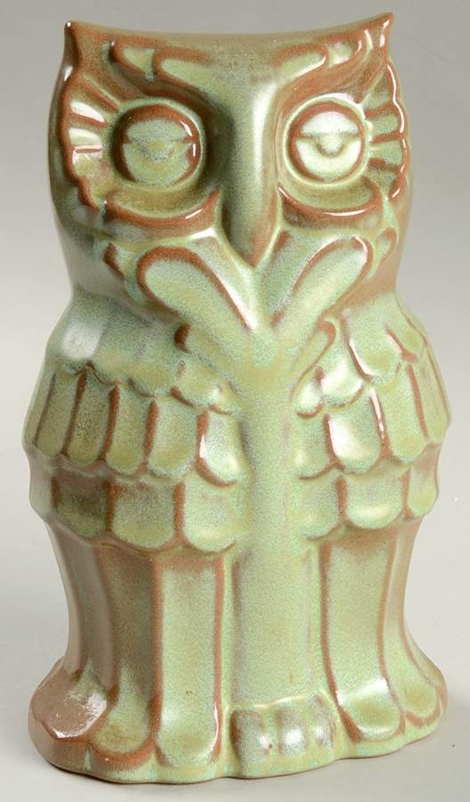 Plainsman Green Owl Figurine by Frankoma-1