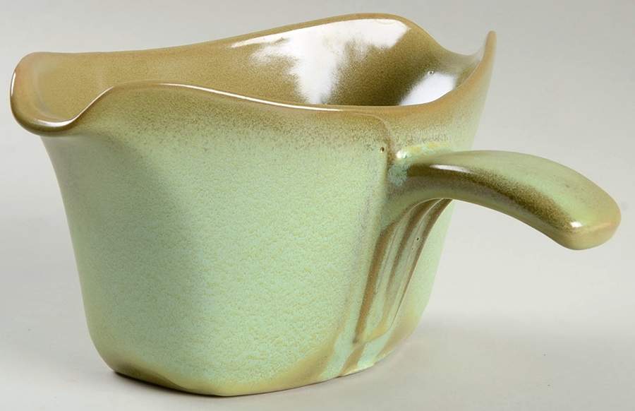 Plainsman Green Gravy Boat by Frankoma-1