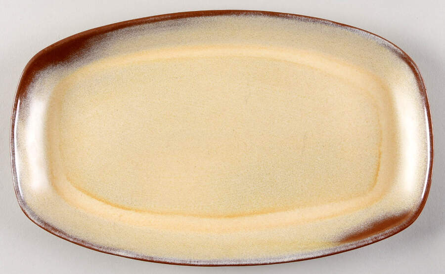 Plainsman Gold 11" Oval Serving Platter by Frankoma-1