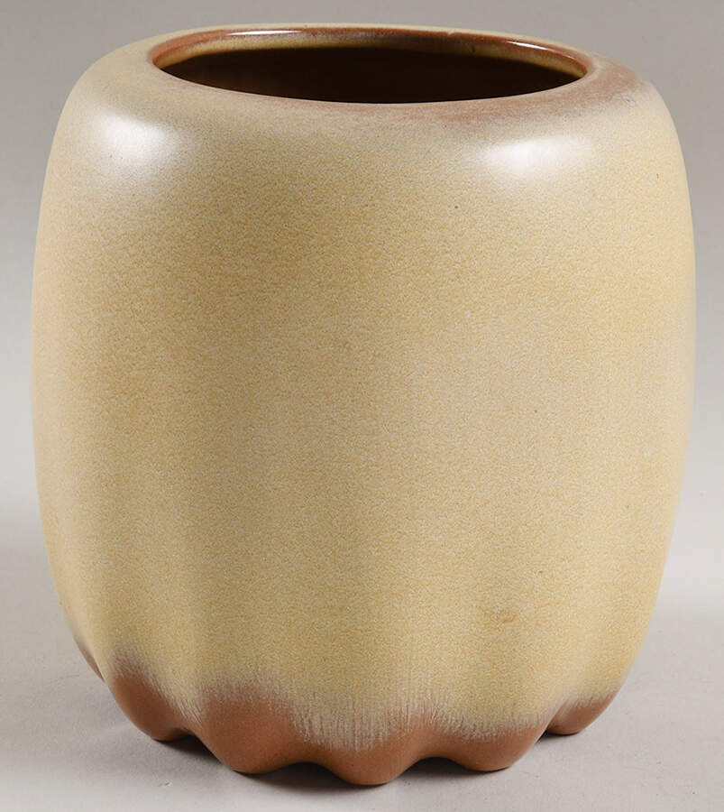 Plainsman Gold Coffee Canister No Lid by Frankoma-1