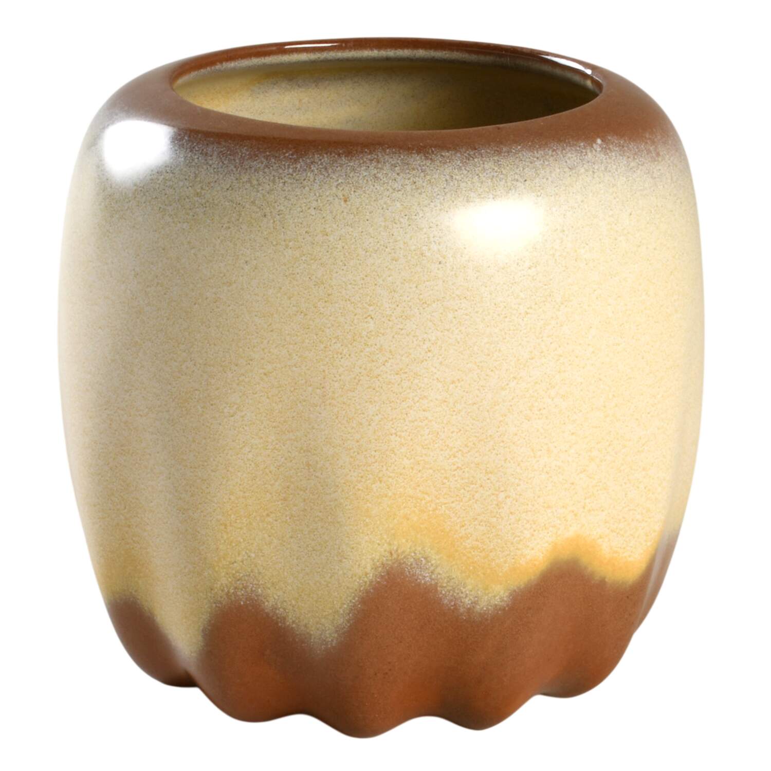 Plainsman Gold Tea Canister No Lid by Frankoma-1