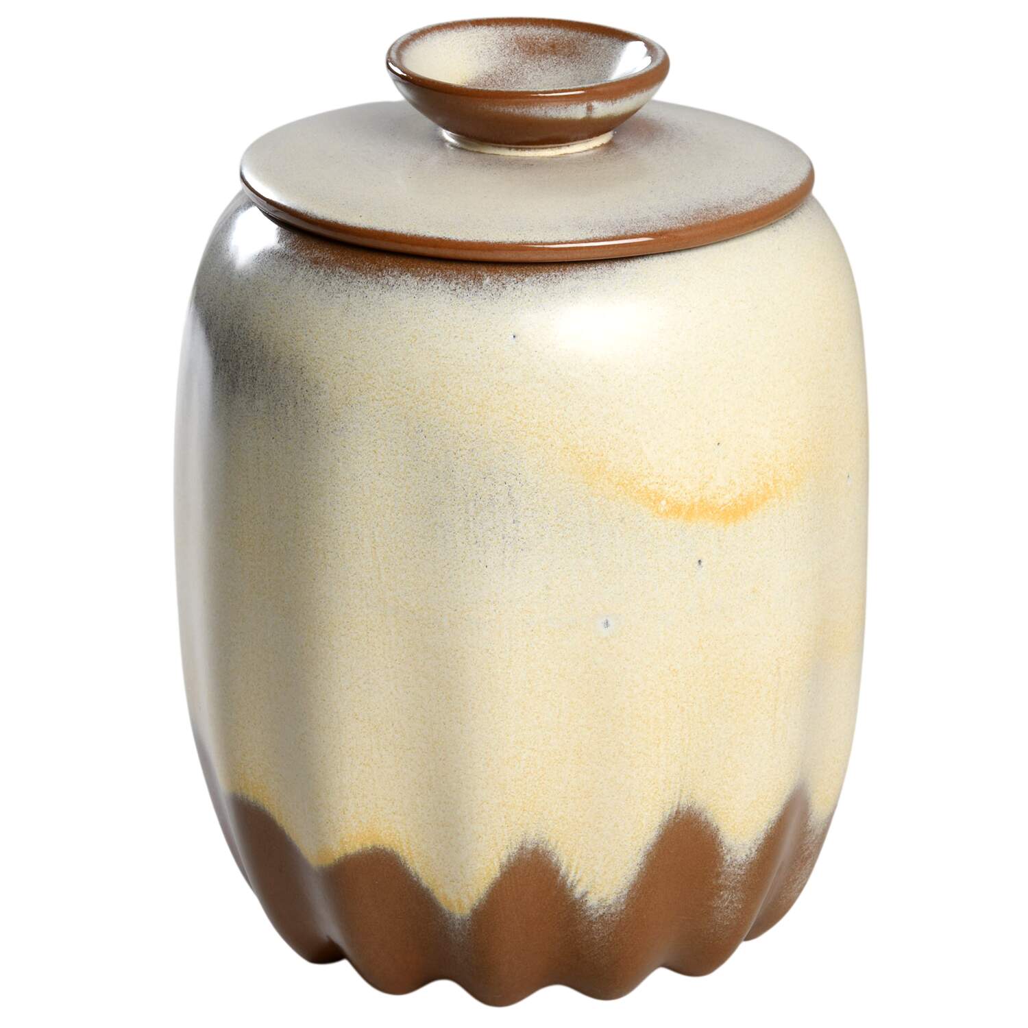 Plainsman Gold Cookie Jar & Lid by Frankoma-1