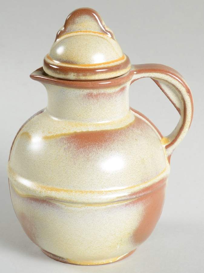 Plainsman Gold Guernsey Juice Pitcher with Lid by Frankoma-1