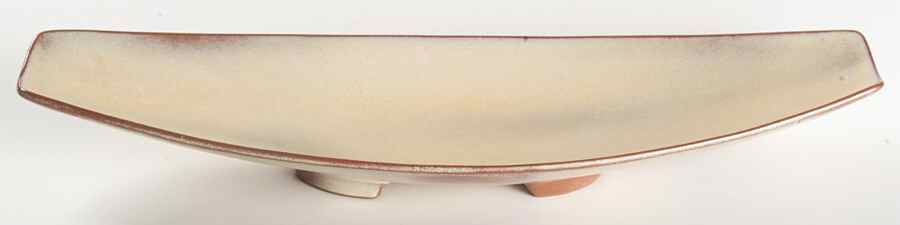 Plainsman Gold Oblong Footed Tray by Frankoma-1