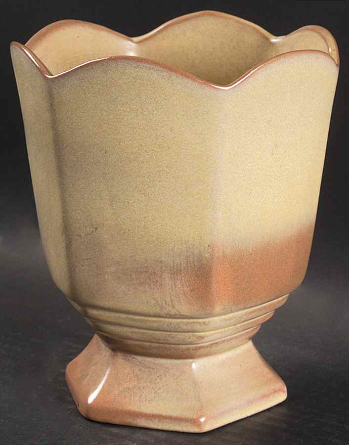 Plainsman Gold Hexagonal Vase by Frankoma-1