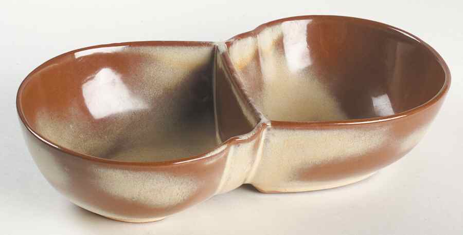 Plainsman Gold 10" Oval Divided Vegetable Bowl by Frankoma-1
