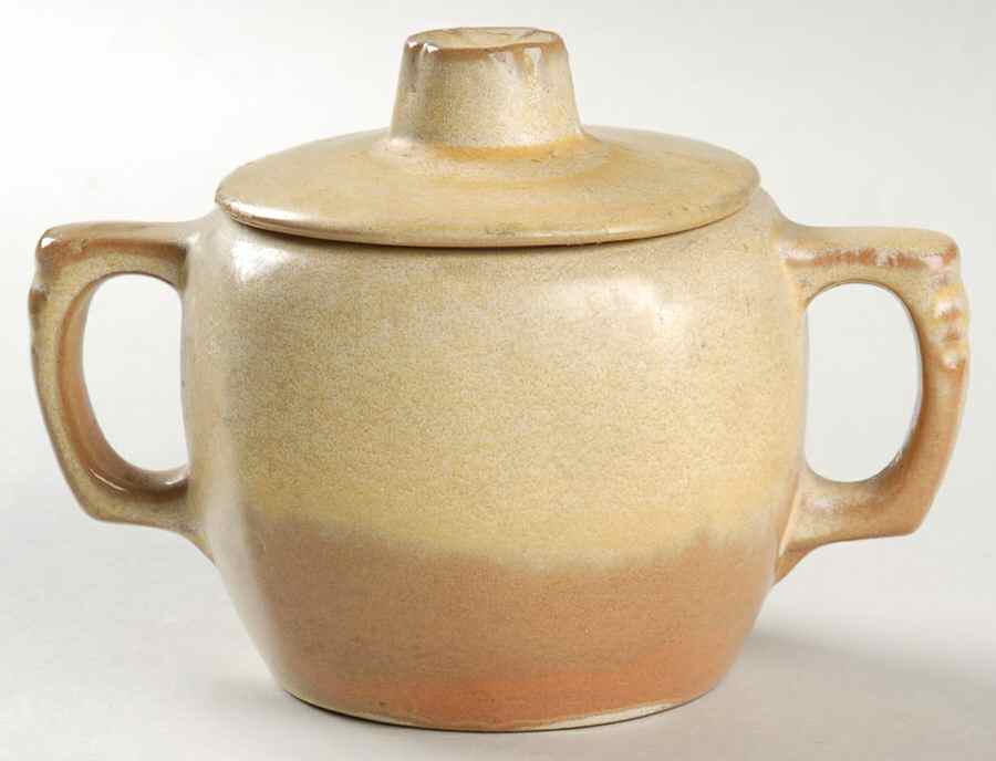 Plainsman Gold Sugar Bowl & Lid by Frankoma-1