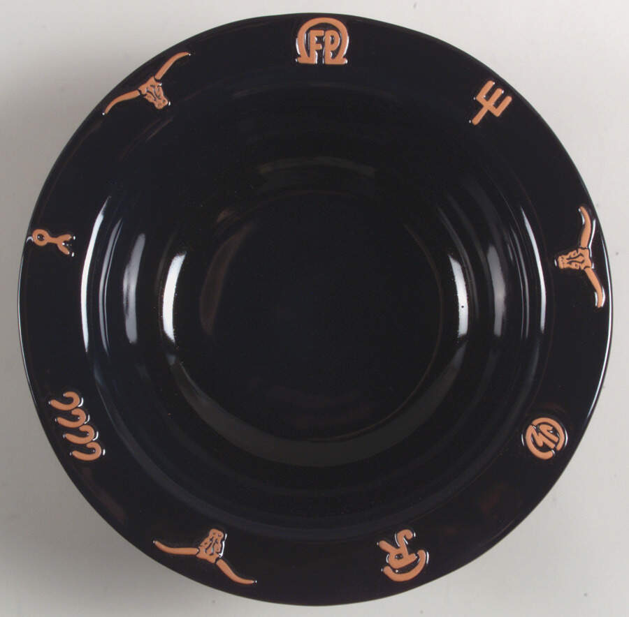 Ranch Black 11" Round Vegetable Bowl by Frankoma-1