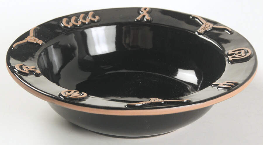 Ranch Black Rim Soup Bowl by Frankoma-1