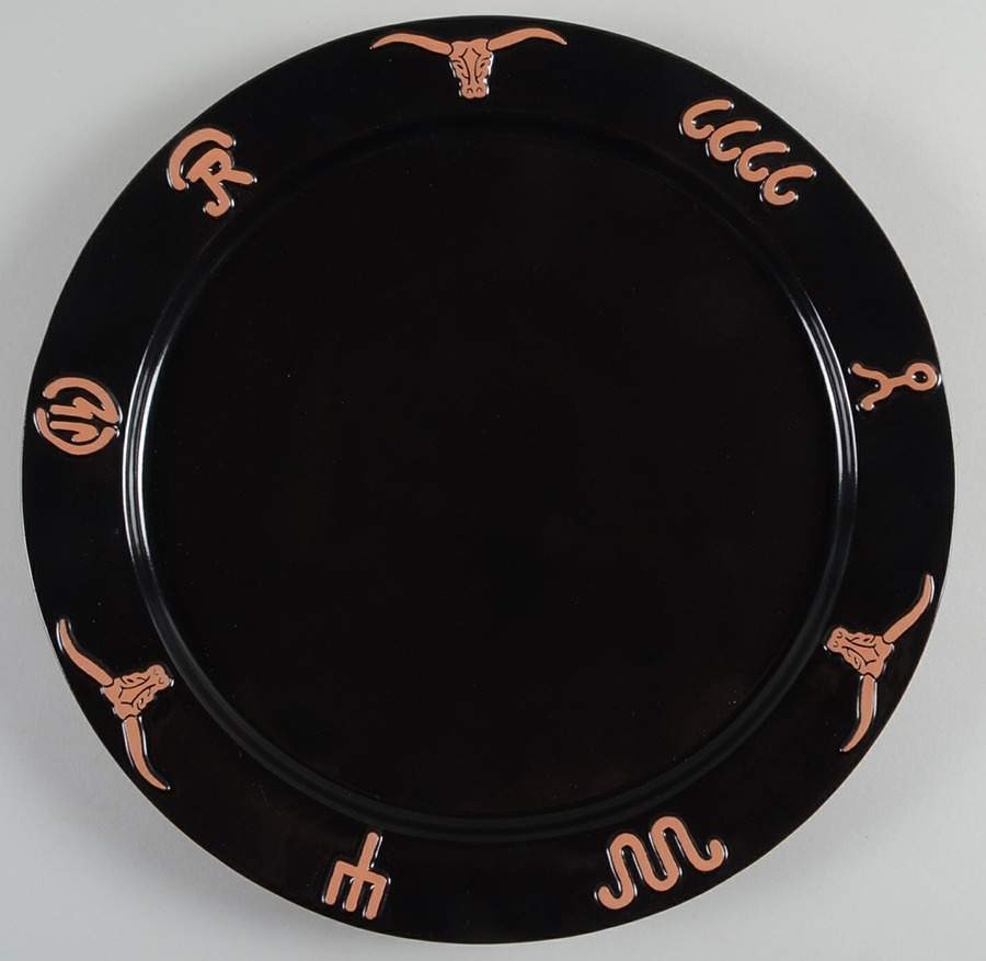 Ranch Black 13" Chop Plate (Round Platter) by Frankoma-1