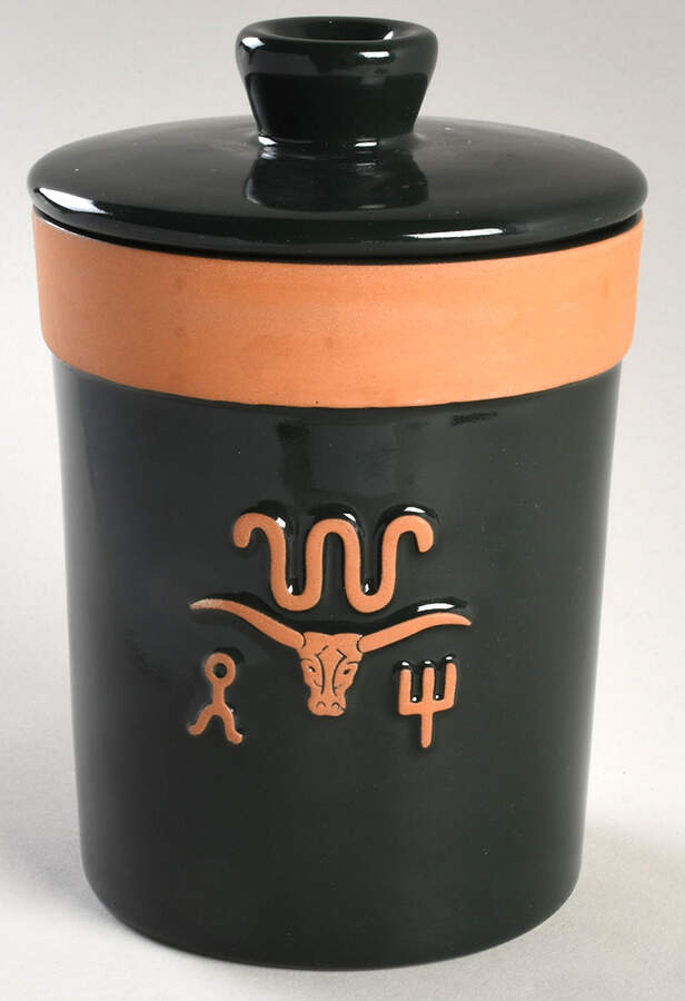Ranch Forest Green Small Canister & Lid by Frankoma-1