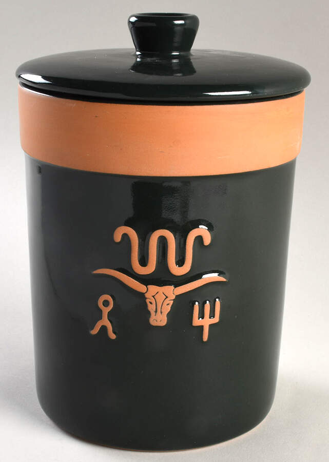Ranch Forest Green Large Canister & Lid by Frankoma-1