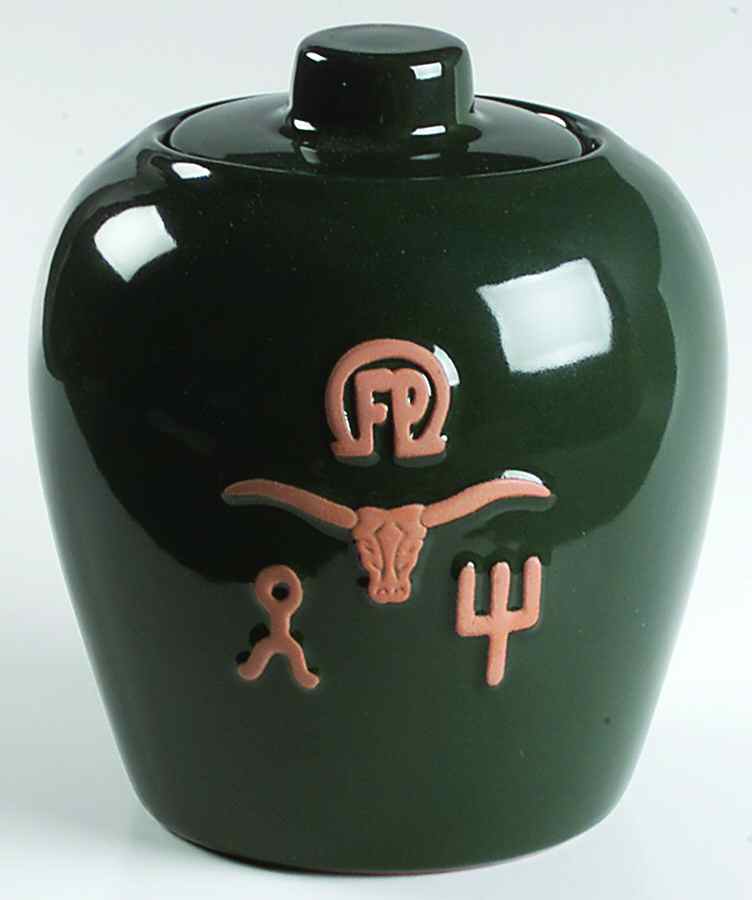 Ranch Forest Green Medium Canister & Lid by Frankoma-1