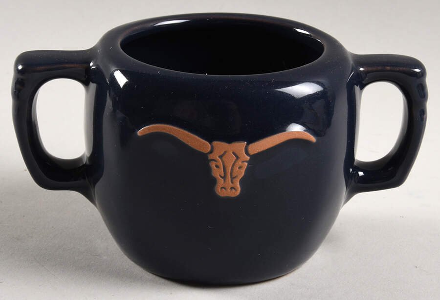 Ranch Navy Blue Sugar Bowl No Lid by Frankoma-1