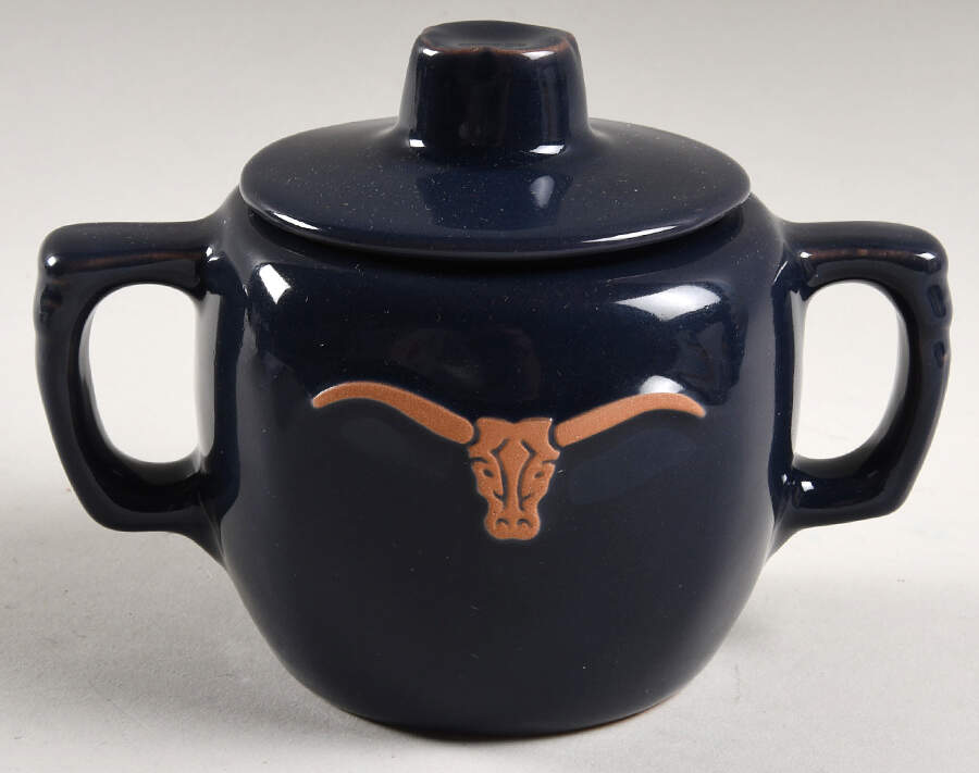 Ranch Navy Blue Sugar Bowl & Lid by Frankoma-1
